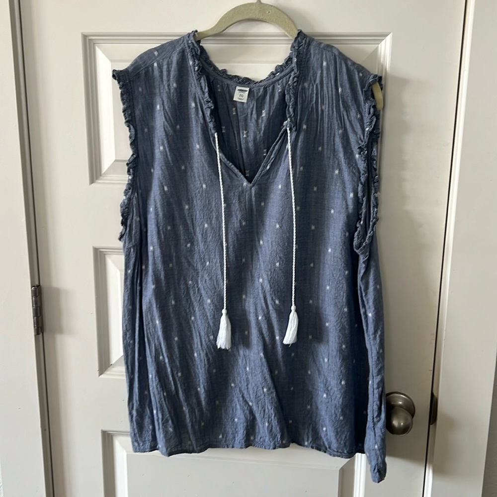 Old Navy lightweight blue jean colored blouse